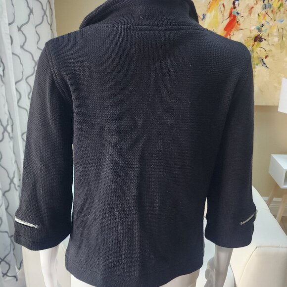 525 AMERICA Women's Short Coat Stylish Zippered Pockets & Sleeves - Size M - Picture 3 of 10